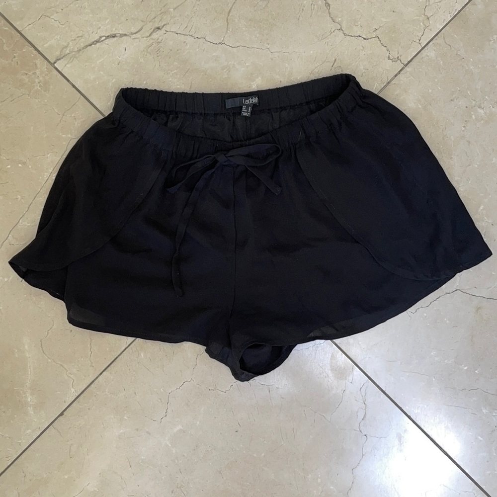 black shorts